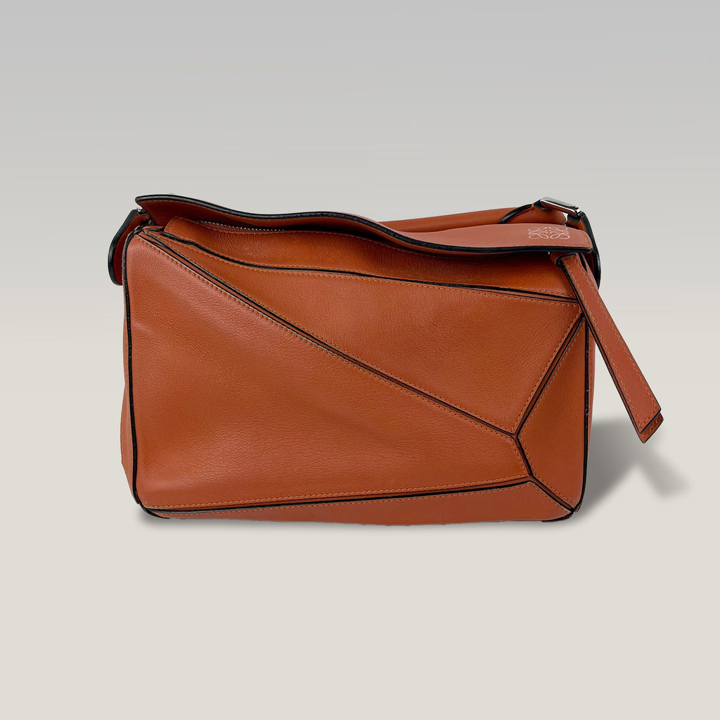 Loewe Puzzle Orange Leather Shoulder Bag
