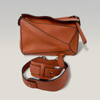 Loewe Puzzle Orange Leather Shoulder Bag