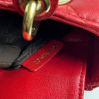 Dior Lady Dior Small Rossa in Pelle Cannage con Charm D.I.O.R.