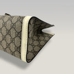 Gucci Padlock Small GG Supreme Canvas Shoulder Bag in White Leather with Gold Hardware