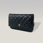 CHANEL WOC Wallet on Chain in Pelle Caviar Nera con Logo CC Oro