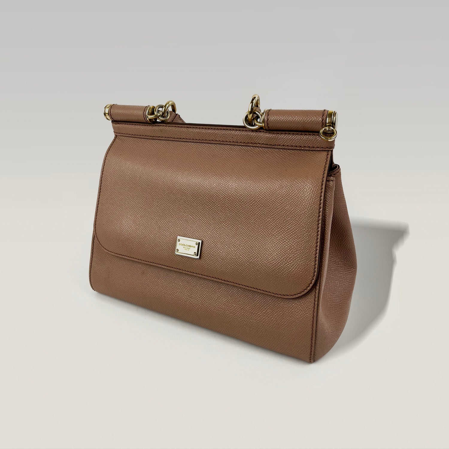 Dolce & Gabbana Borsa Elegate Sicily Nude Rosa 26 cm