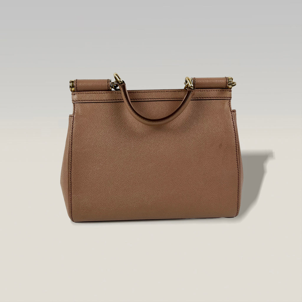 Dolce & Gabbana Borsa Elegate Sicily Nude Rosa 26 cm