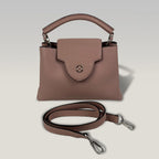 Louis Vuitton Capucines Borsa Donna in Pelle Martellata Rosa Cipria con Hardware Argento