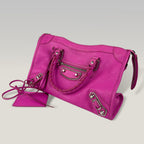 Balenciaga City Small Bag Rosa Fucsia in Pelle Arena con Tracolla