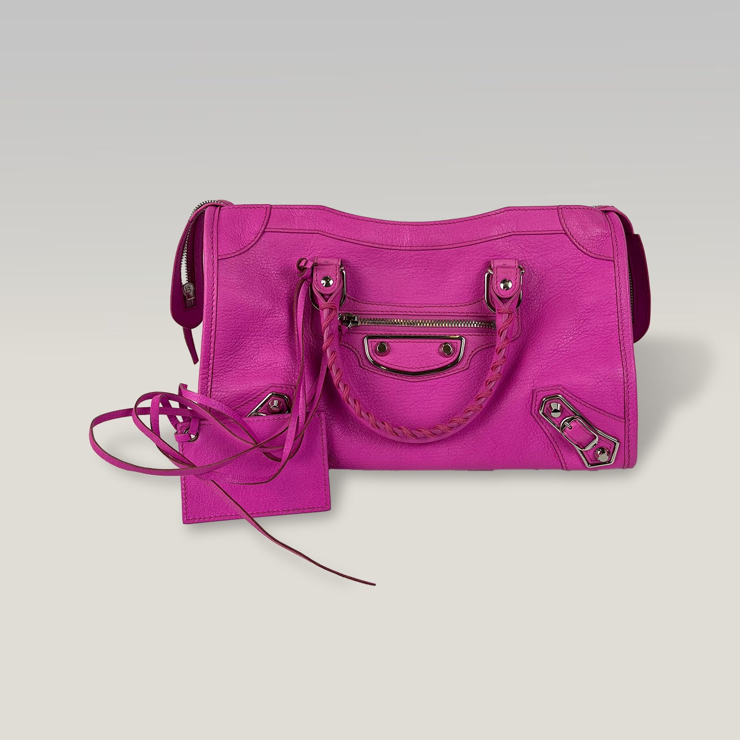 Balenciaga City Small Bag Rosa Fucsia in Pelle Arena con Tracolla