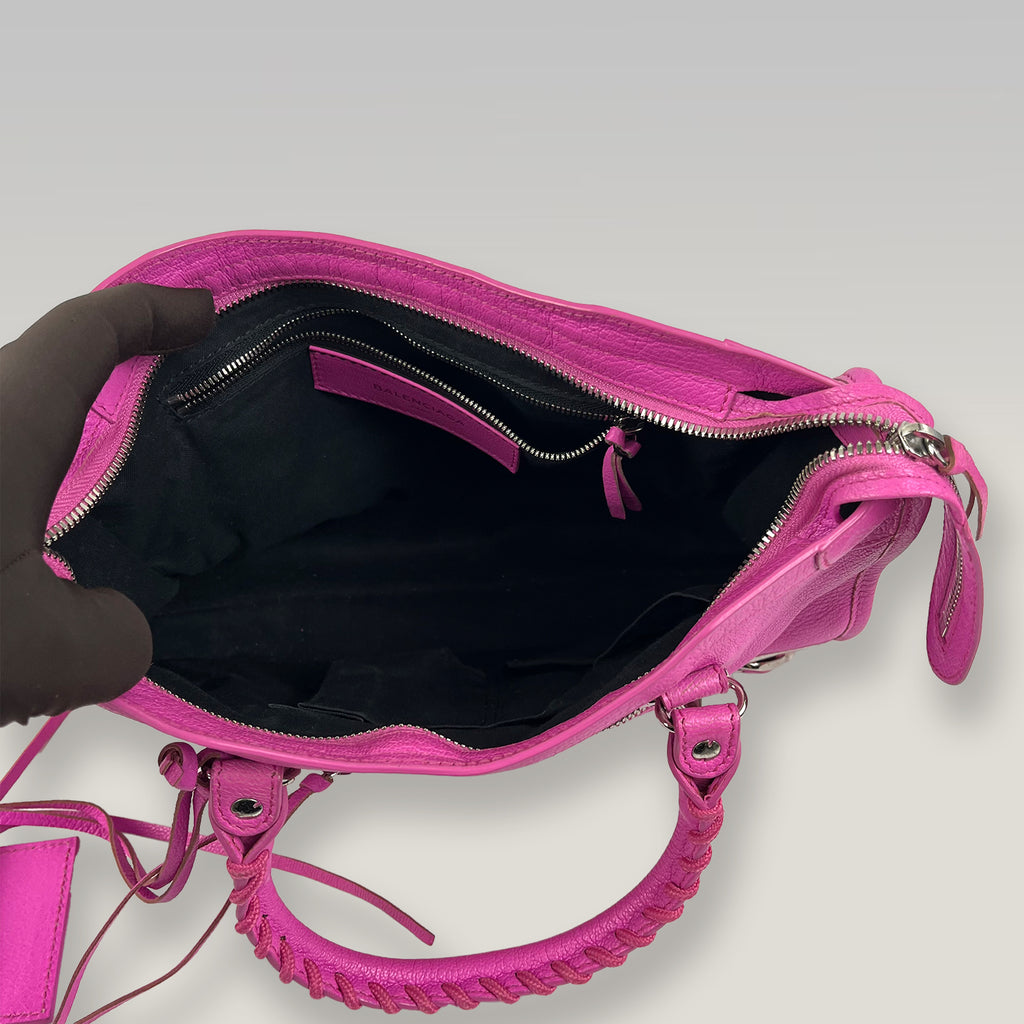 Balenciaga City Small Bag Rosa Fucsia in Pelle Arena con Tracolla
