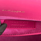 Saint Laurent Sunset Medium Leather Chain Shoulder Bag in Fuchsia Pink with Gold Hardware