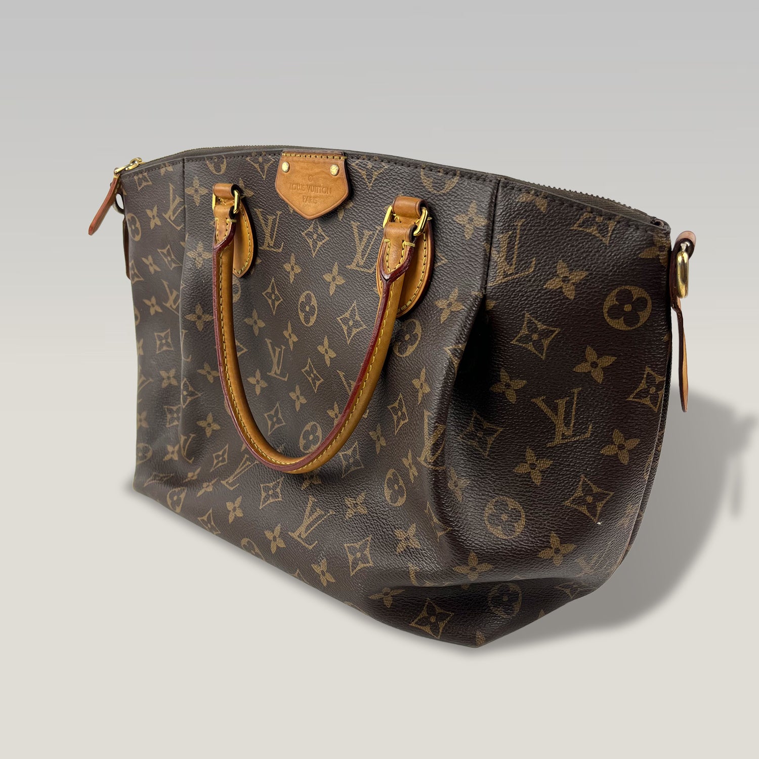 Louis Vuitton Turenne PM Monogram Canvas Shoulder Bag with Natural Leather Trim