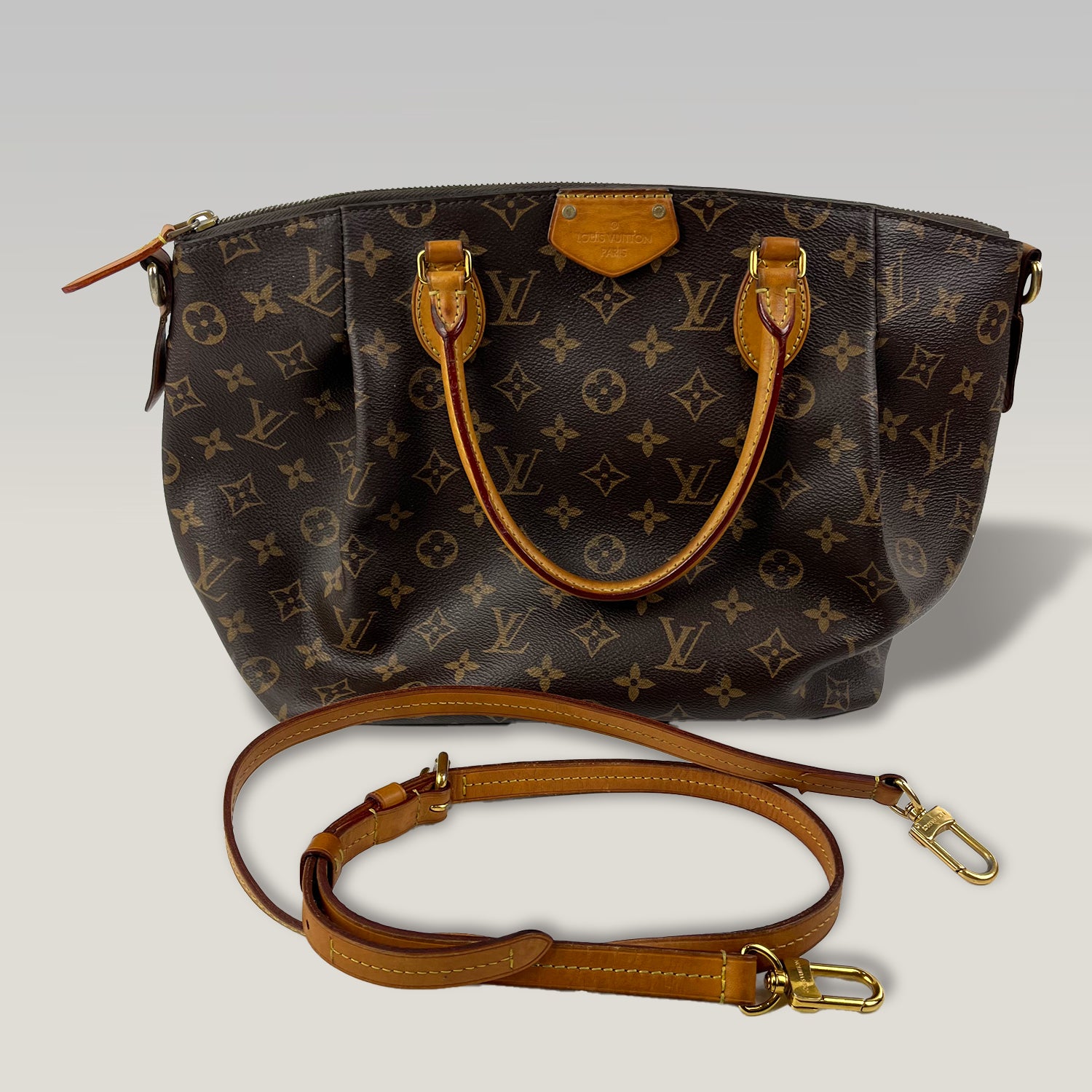 Louis Vuitton Turenne PM Monogram Canvas Shoulder Bag with Natural Leather Trim