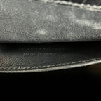 Saint Laurent Manhattan Medium Borsa a Tracolla Nera Effetto Coccodrillo in Pelle con Hardware Dorato