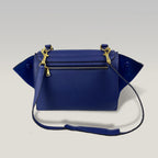 Céline Trapeze Borsa a Mano Blu in Pelle e Camoscio