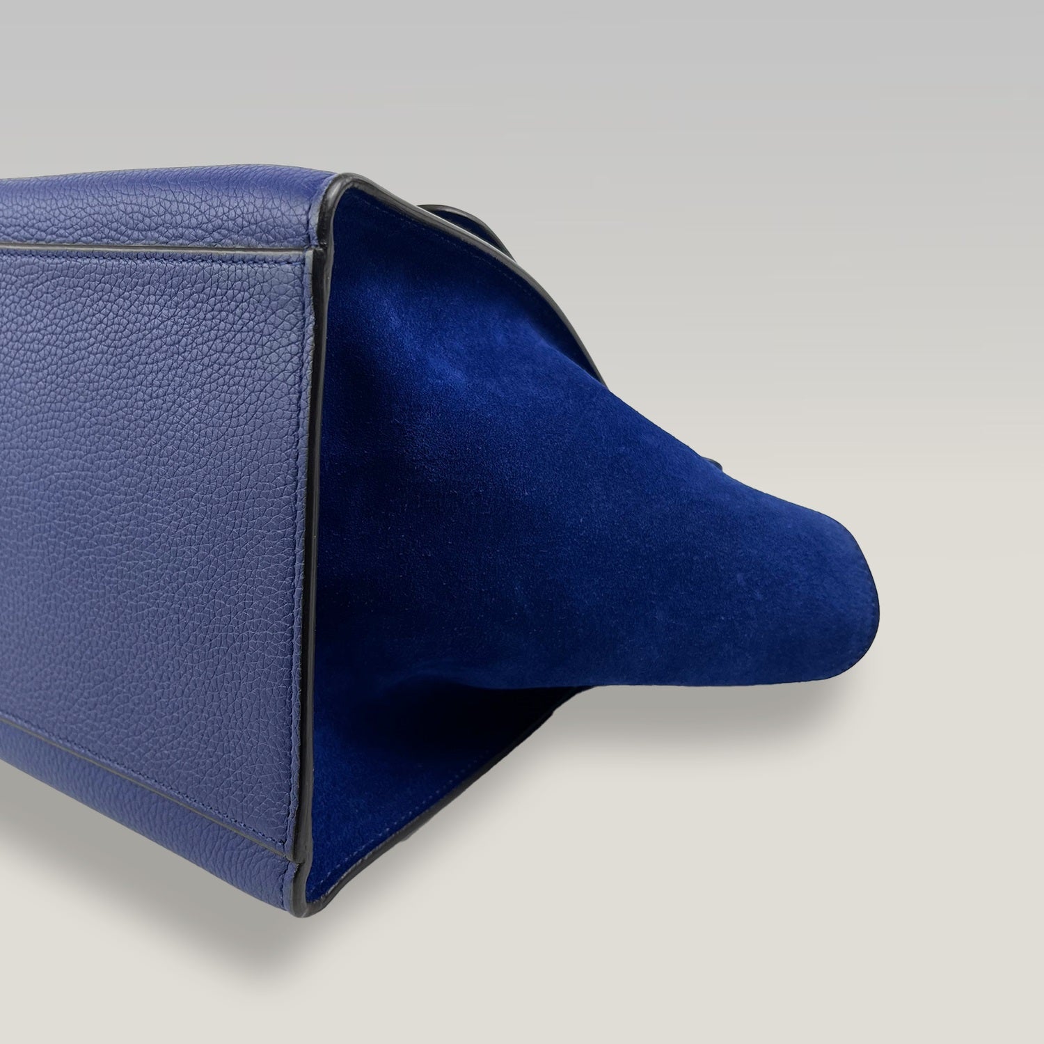 Céline Trapeze Borsa a Mano Blu in Pelle e Camoscio