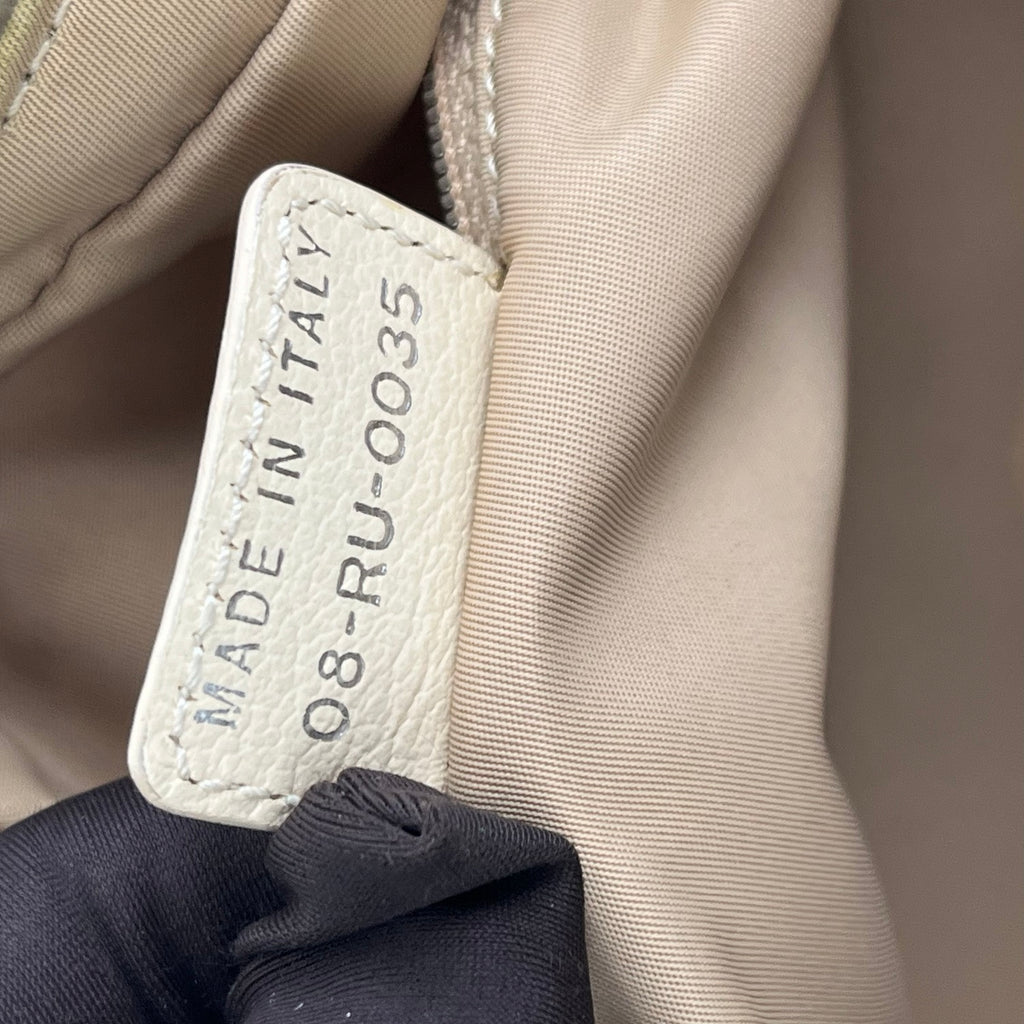 DIOR Diorissimo Boston Bag in Tela Jacquard con Dettagli Ricamati e Pelle