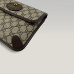 Gucci Marsupio Vintage GG Supreme Beige ed Ebano con Testa di Tigre e Dettagli in Pelle Marrone