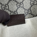 Gucci Marsupio Vintage GG Supreme Beige ed Ebano con Testa di Tigre e Dettagli in Pelle Marrone