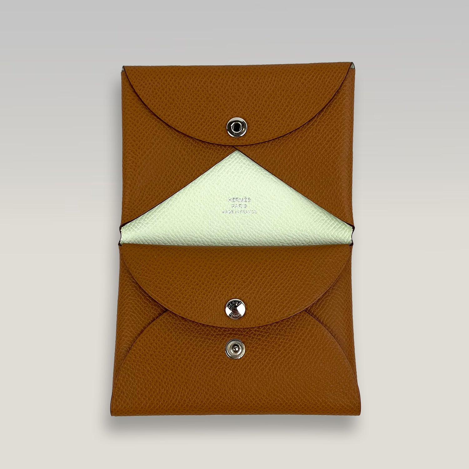 Hermès Portamonete Piccolo in Pelle Epsom Marrone