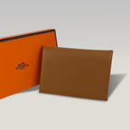 Hermès Portamonete Piccolo in Pelle Epsom Marrone