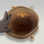 Louis Vuitton Ellipse MM Monogram Canvas Handbag Vintage Brown Leather Trim