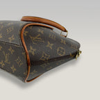 Louis Vuitton Ellipse MM Monogram Canvas Handbag Vintage Brown Leather Trim