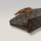 Louis Vuitton Ellipse MM Monogram Canvas Handbag Vintage Brown Leather Trim