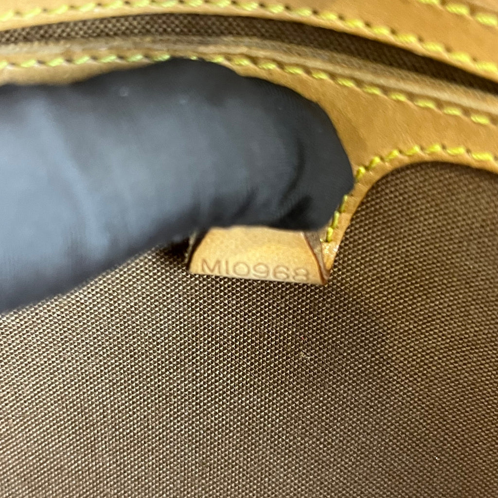 Louis Vuitton Ellipse MM Monogram Canvas Handbag Vintage Brown Leather Trim