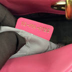 Dior Mini Lady Dior Borsa in Pelle Rosa Cannage con Hardware Dorato