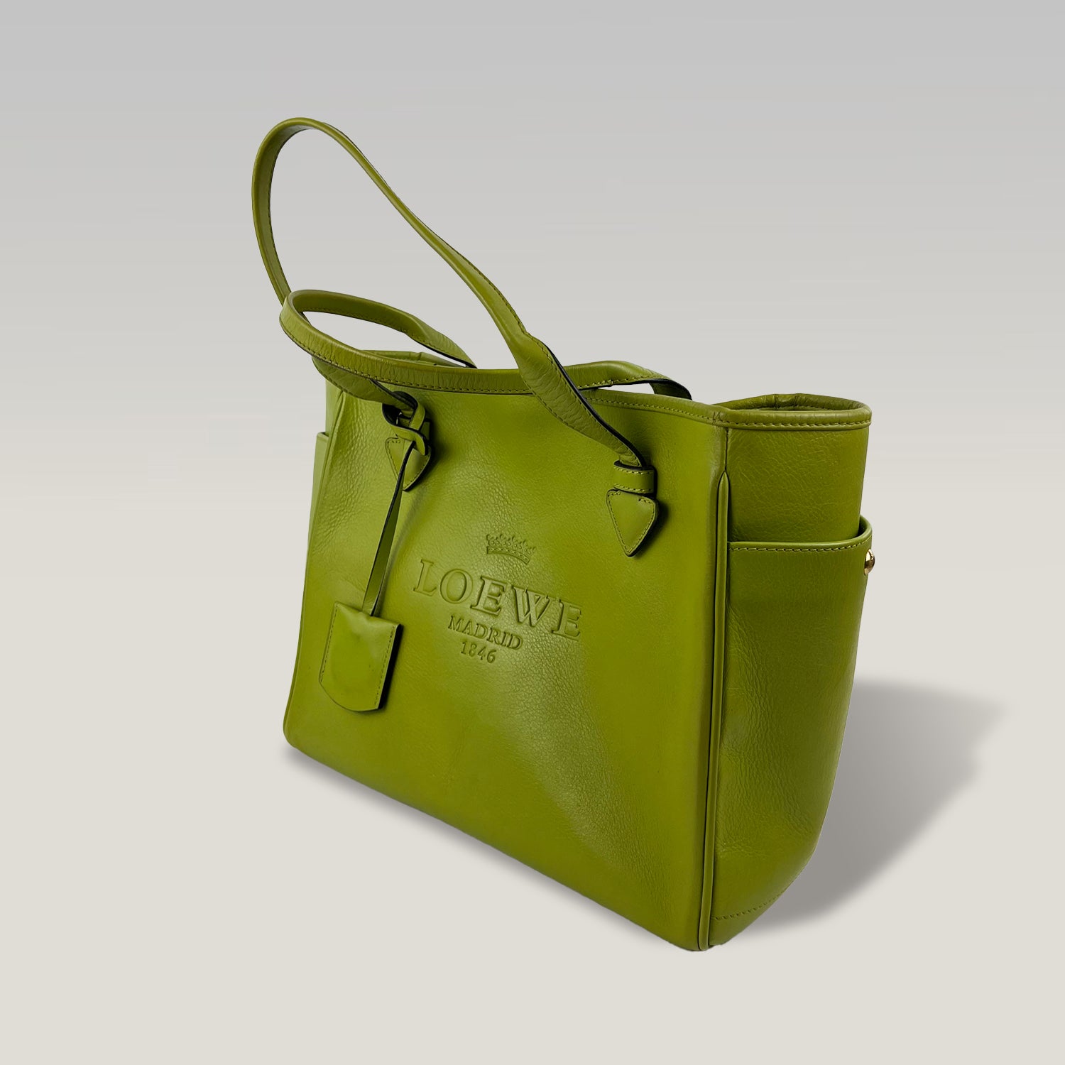 Loewe Heritage Tote Bag Verde in Pelle – Borsa Shopping Donna con Doppio Manico 30 cm