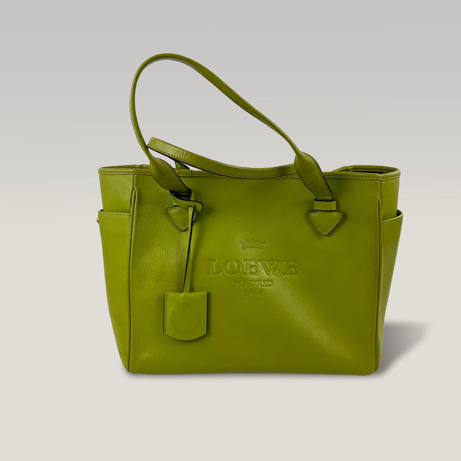 Loewe Heritage Tote Bag Verde in Pelle – Borsa Shopping Donna con Doppio Manico 30 cm