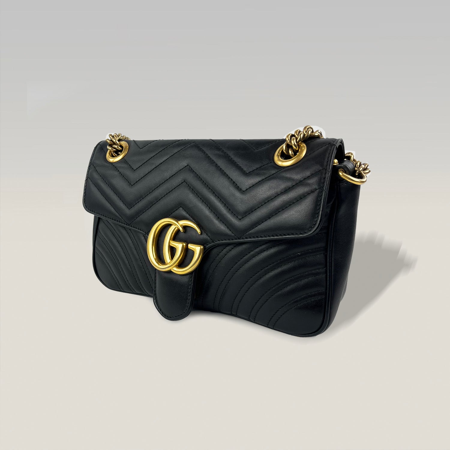 Gucci GG Marmont borsa a spalla nera 26 cm