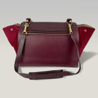 Celine Trapeze Burgundy Leather Shoulder Bag