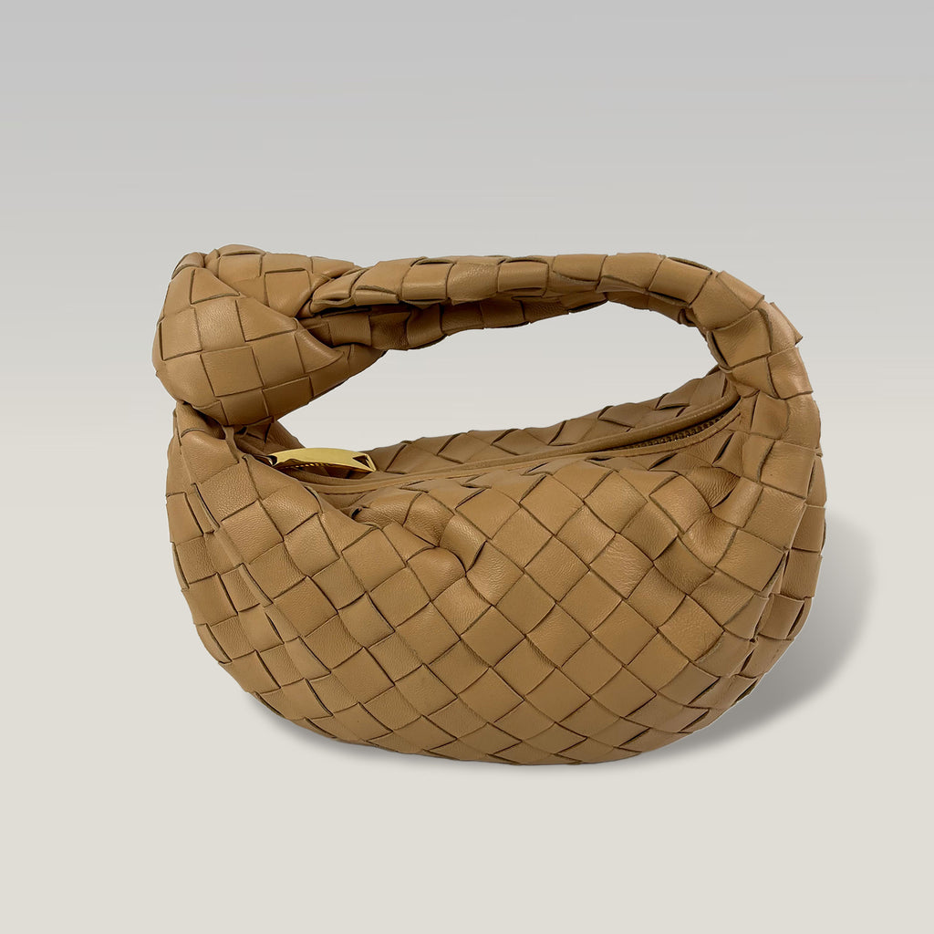 Bottega Veneta Jodie Medium Intrecciato Beige in Pelle – Borsa Hobo Iconica da Spalla