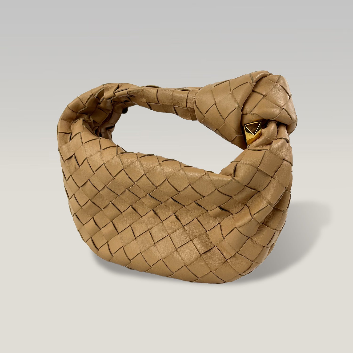 Bottega Veneta Jodie Medium Intrecciato Beige in Pelle – Borsa Hobo Iconica da Spalla