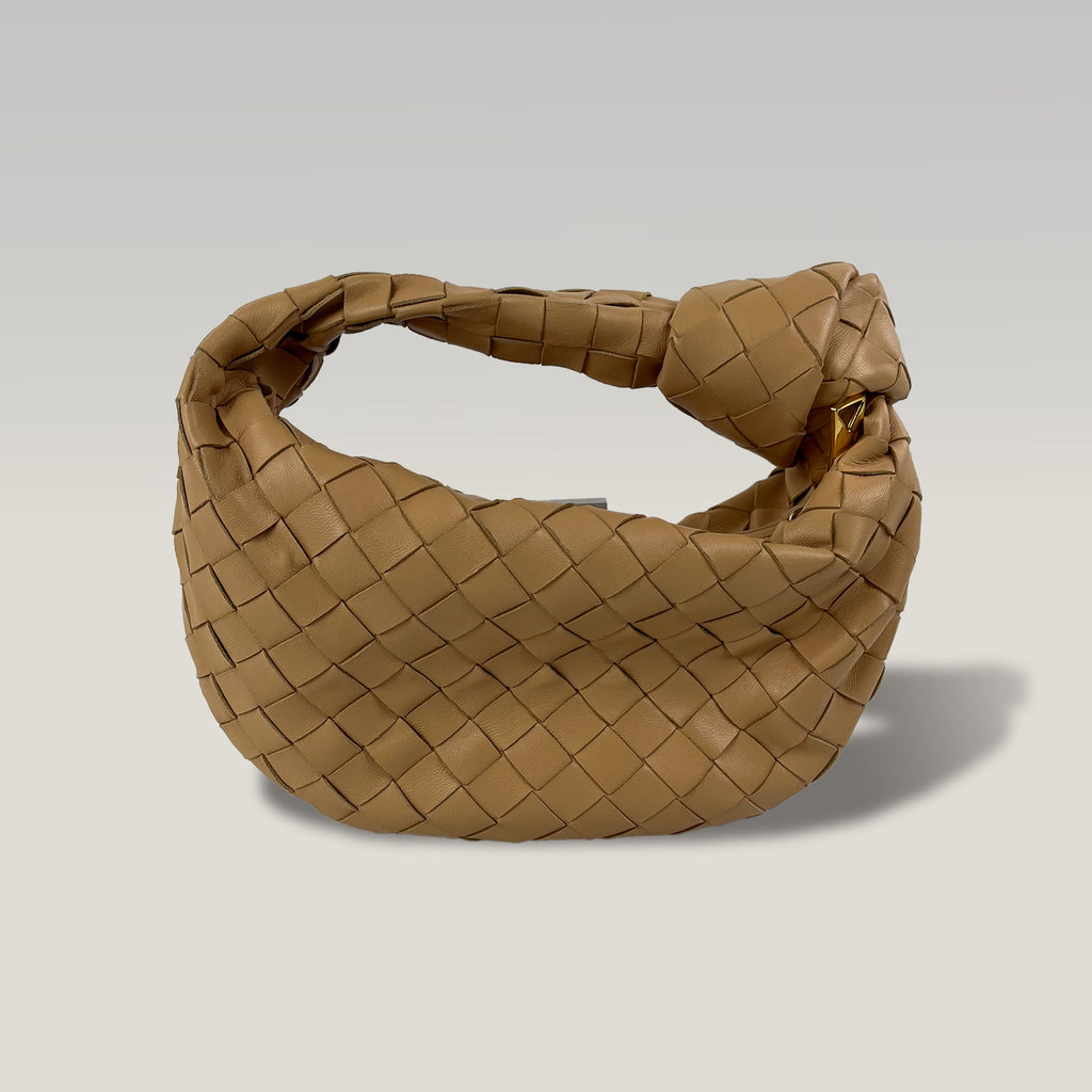 Bottega Veneta Jodie Medium Intrecciato Beige in Pelle – Borsa Hobo Iconica da Spalla