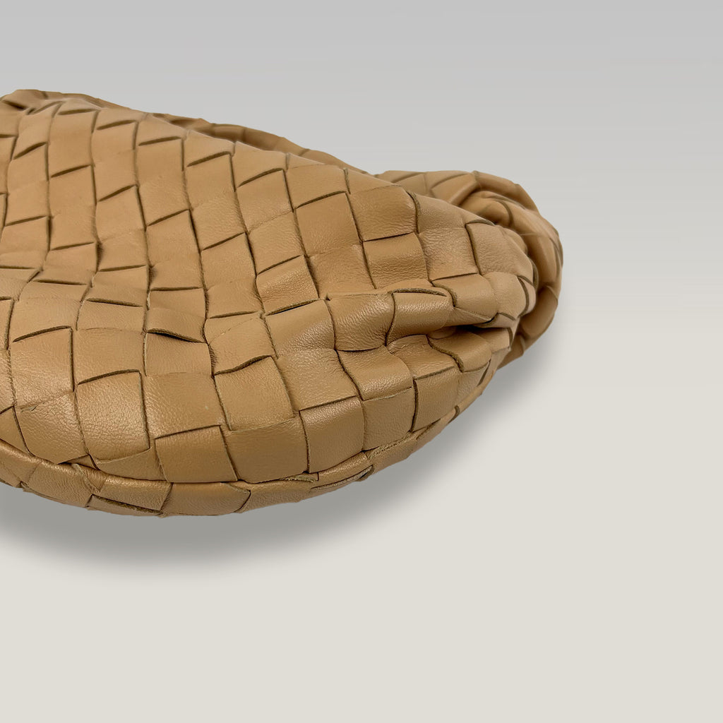 Bottega Veneta Jodie Medium Intrecciato Beige in Pelle – Borsa Hobo Iconica da Spalla