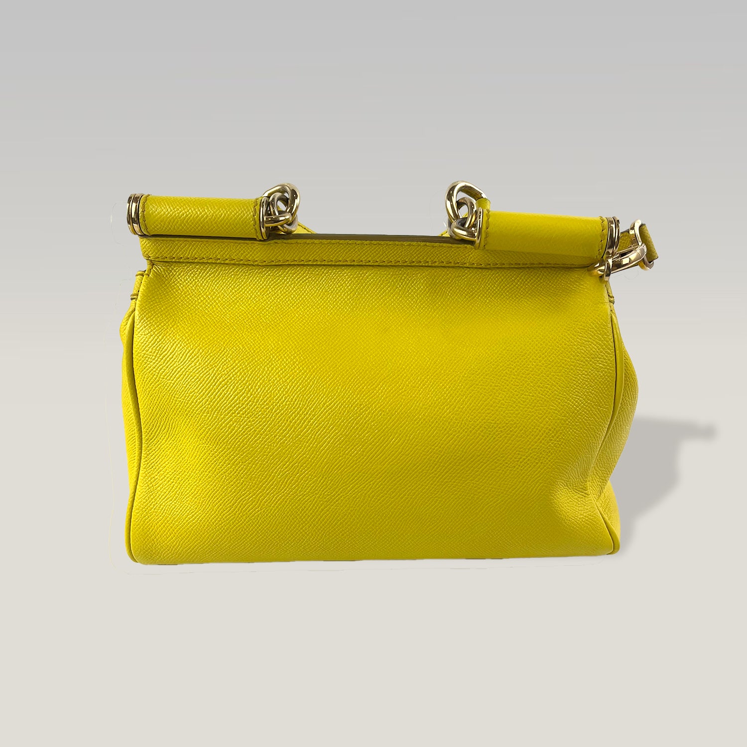 DOLCE & GABBANA Borsa Sicily Media in Pelle Gialla con Tracolla