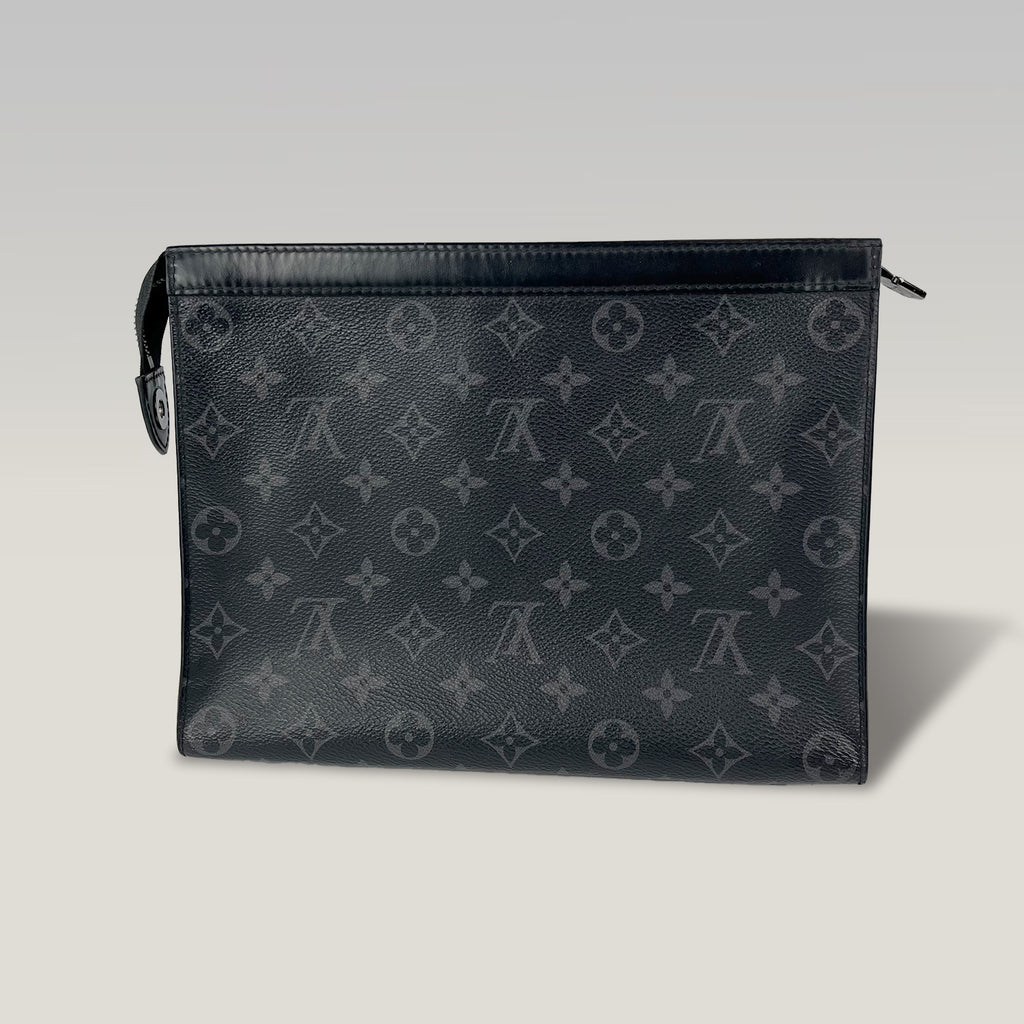 Louis Vuitton Pochette Voyage Monogram Eclipse Canvas Clutch Bag