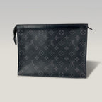 Louis Vuitton Pochette Voyage Monogram Eclipse Canvas Clutch Bag
