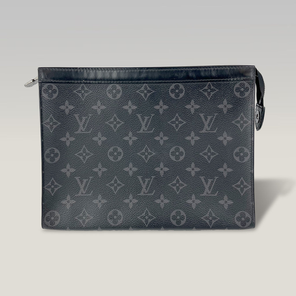 Louis Vuitton Pochette Voyage Monogram Eclipse Canvas Clutch Bag