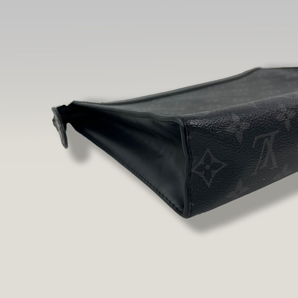 Louis Vuitton Pochette Voyage Monogram Eclipse Canvas Clutch Bag