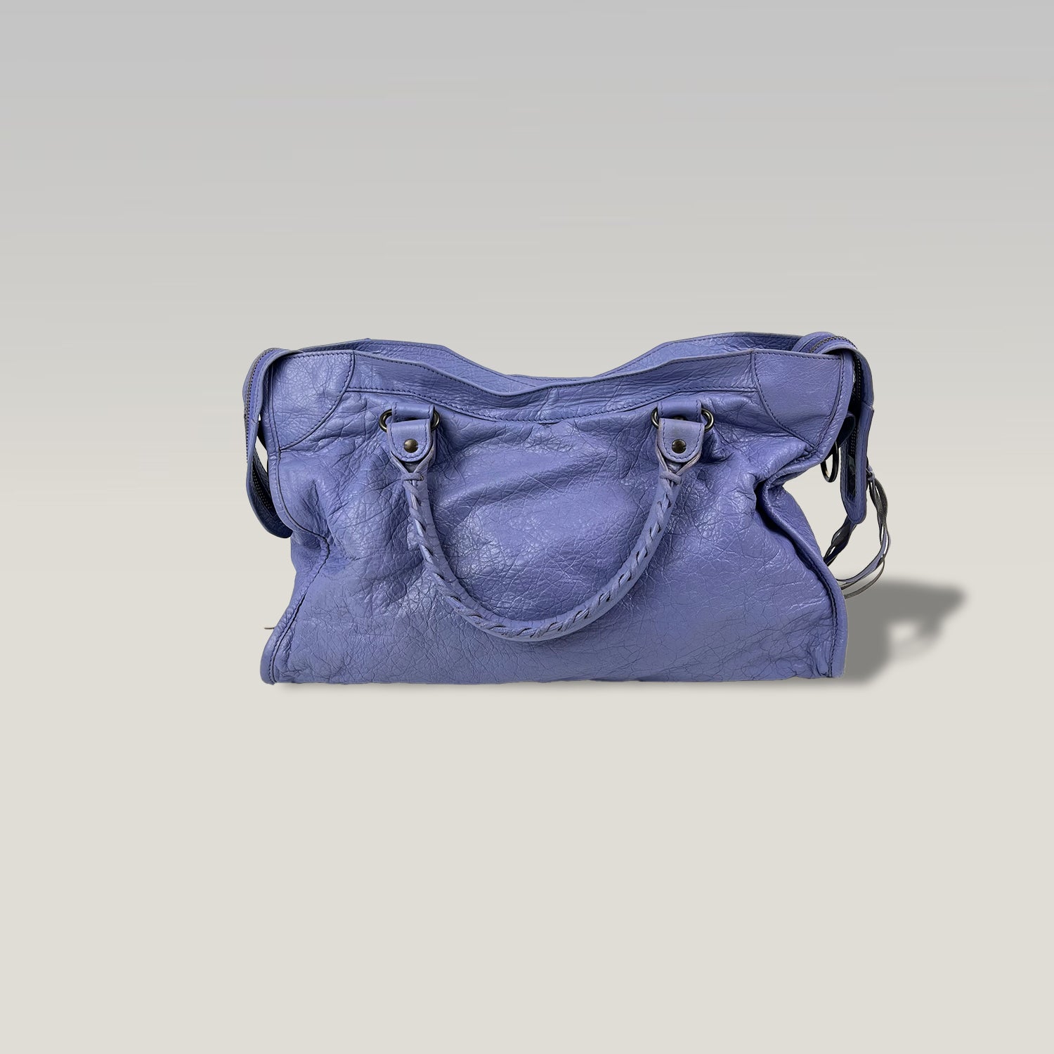 Balenciaga Classic City in Lavender Blue Leather with Studs 