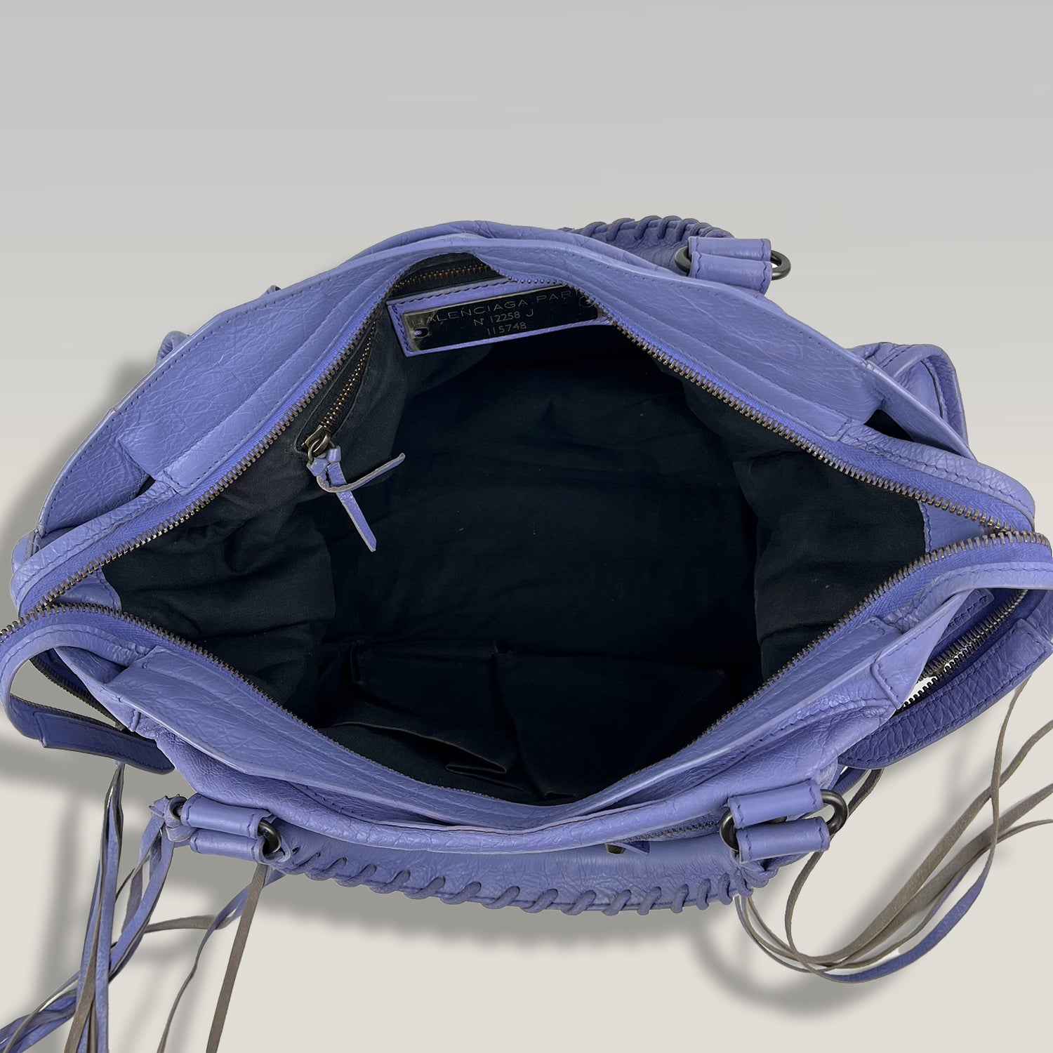 Balenciaga Classic City in Lavender Blue Leather with Studs 