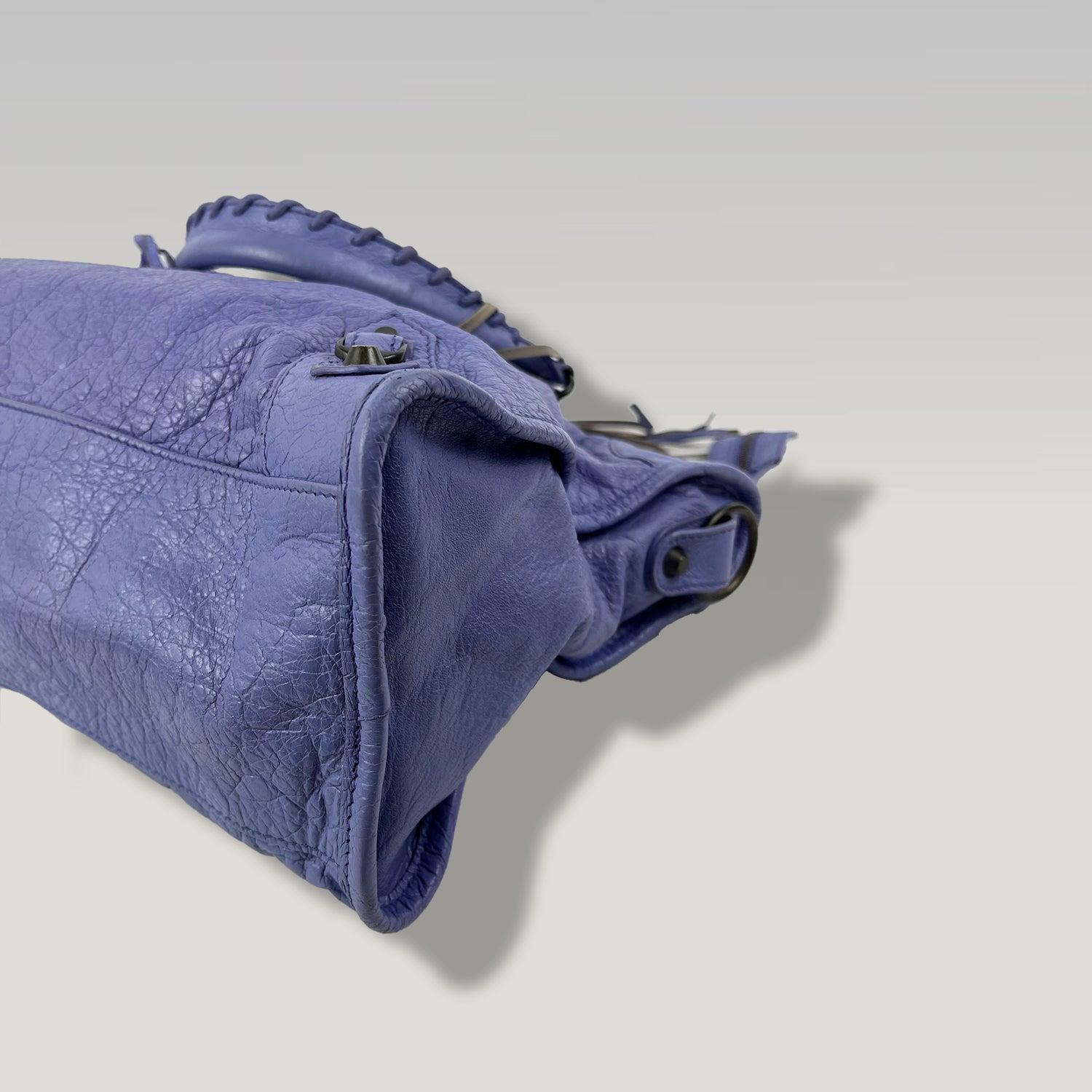 Balenciaga Classic City in Lavender Blue Leather with Studs 