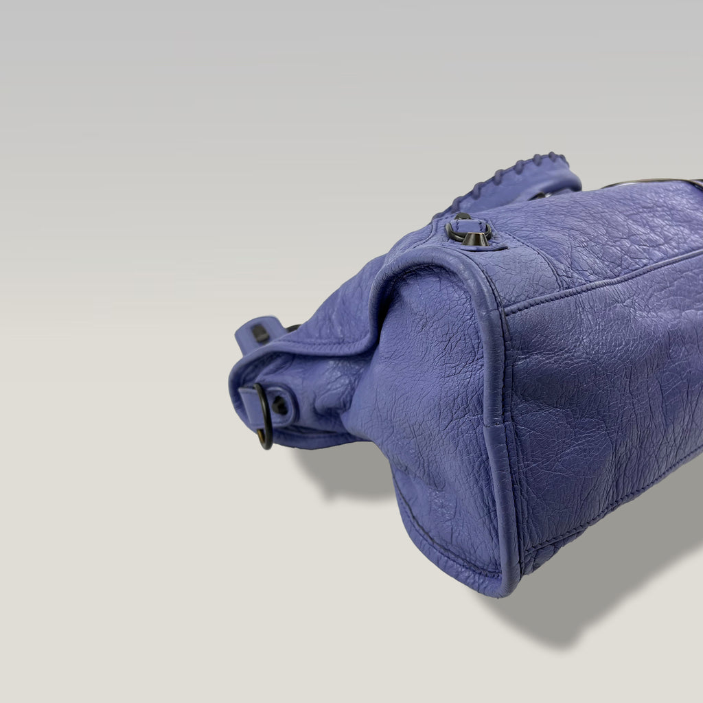 Balenciaga Classic City in Lavender Blue Leather with Studs 