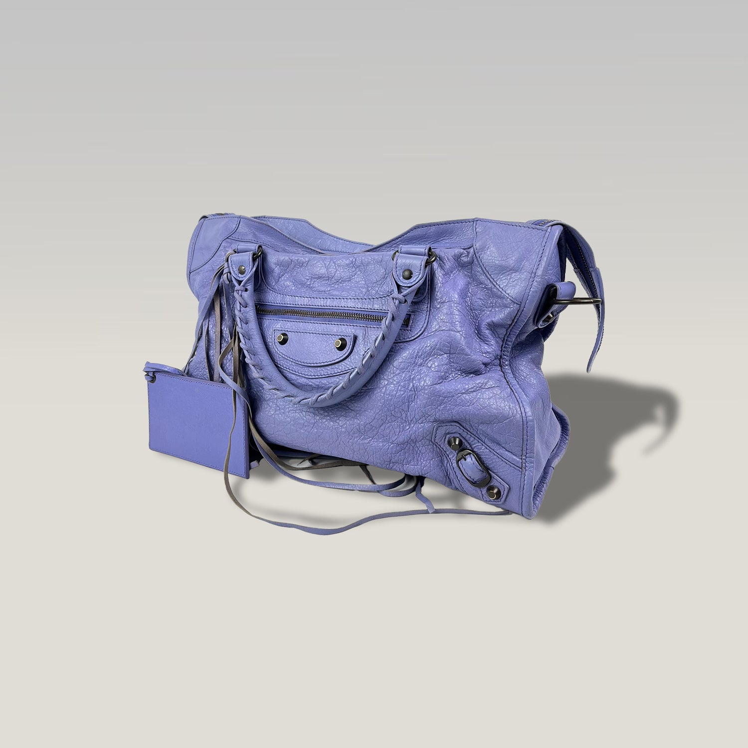 Balenciaga Classic City in Lavender Blue Leather with Studs 
