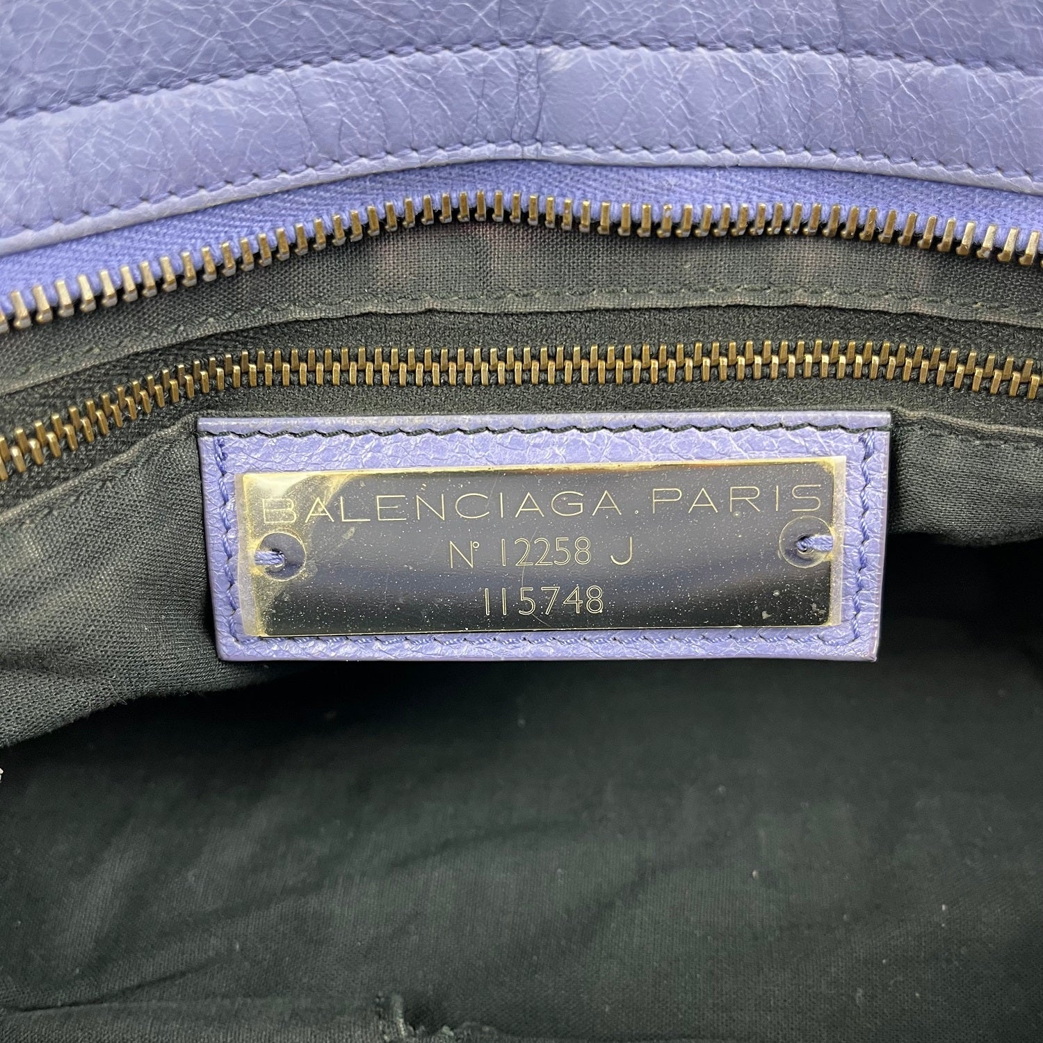 Balenciaga Classic City in Lavender Blue Leather with Studs 