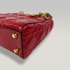 Dior Lady Dior Mini in Pelle Cannage Rossa con Hardware Dorato e Tracolla