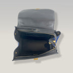 CELINE Trapeze Media in Pelle e Suede Beige e Blu con Hardware Argento