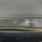 CELINE Trapeze Media in Pelle e Suede Beige e Blu con Hardware Argento