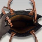 Celine Cabas Vertical Tote Bag Vintage in Tela Triomphe Marrone con Logo Bianco e Manici in Pelle